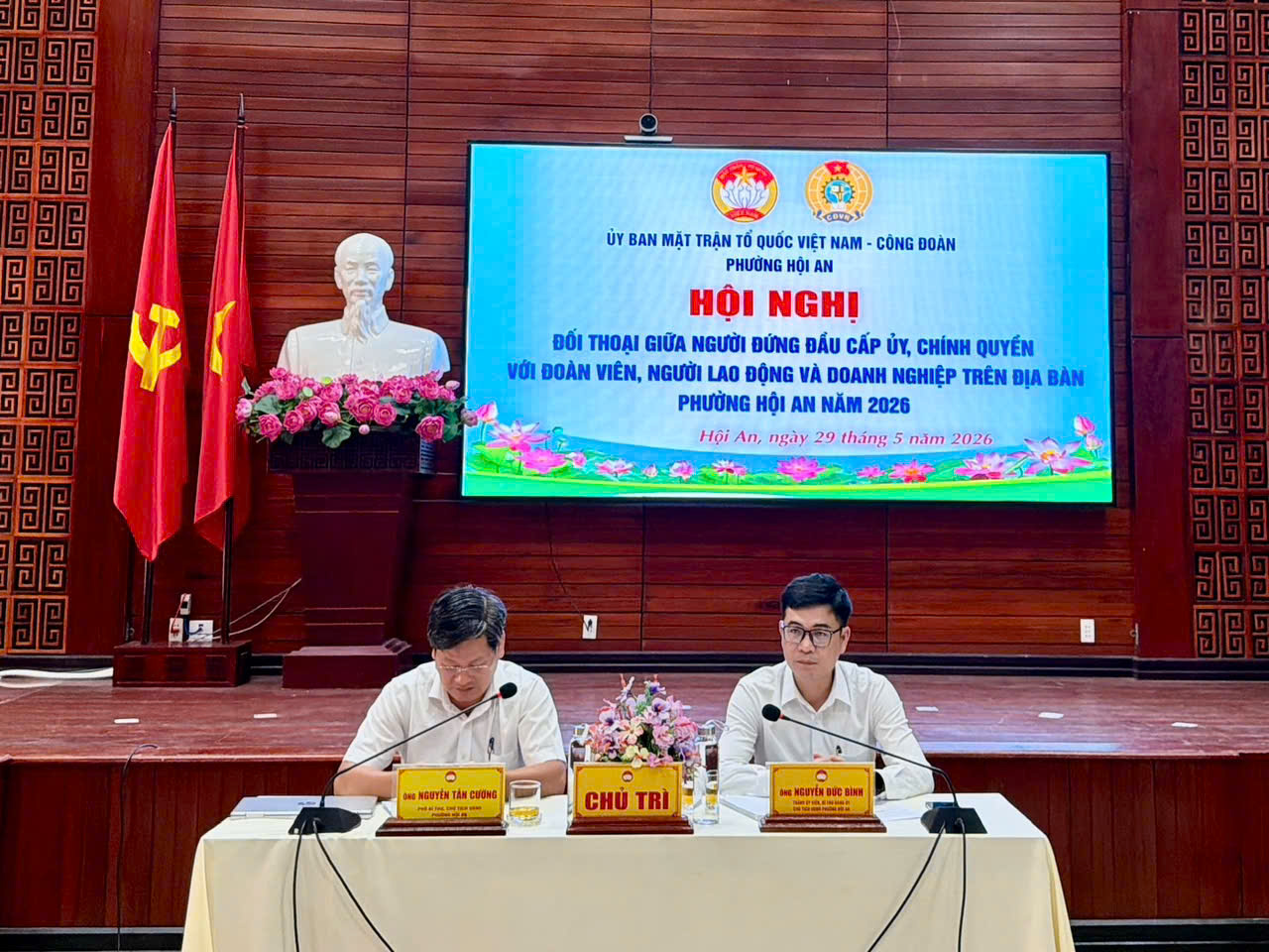 Phường Hội An tổ chức Hội nghị đối thoại giữa người đứng đầu cấp ủy, chính quyền với đoàn viên, người lao động và doanh nhiệp năm 2026